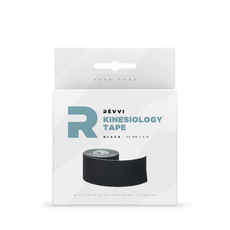 Revvi Kinesiology tape – black – 50mm x 5m – 1 roll--box         