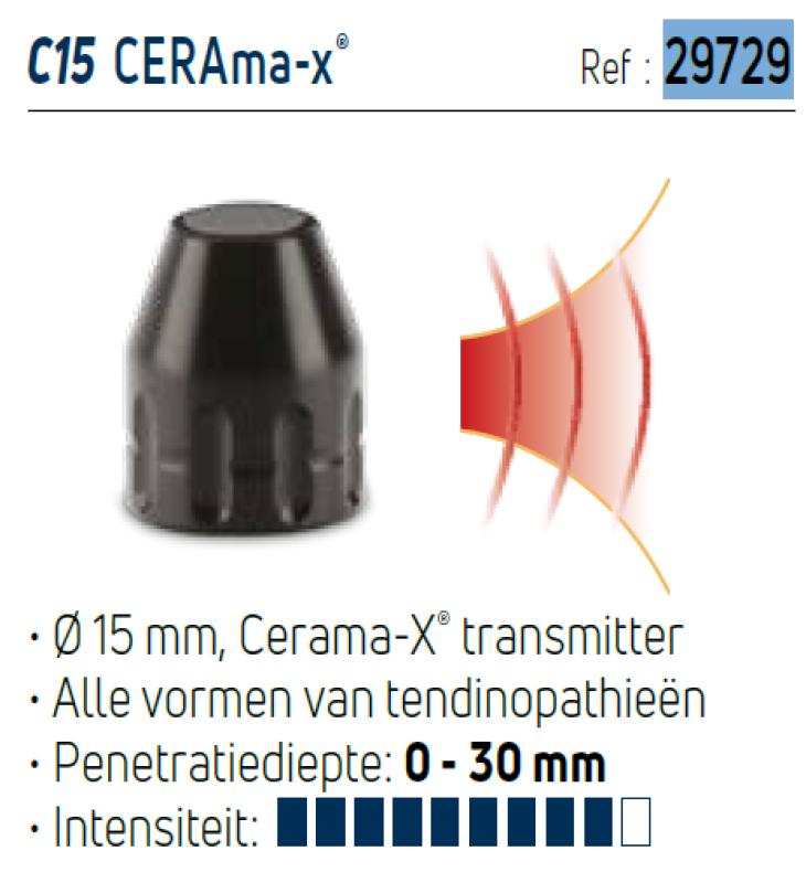 C15 Cerama X transmitter van 15 mm zwart   - Chattanooga RPW2 – optionele ACCESSOIRES