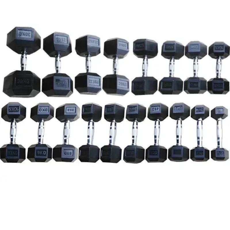 Toorx - MEG HEXAGON DUMBBELL - Rubber Dumbbell - 22,5kg - p--pièce