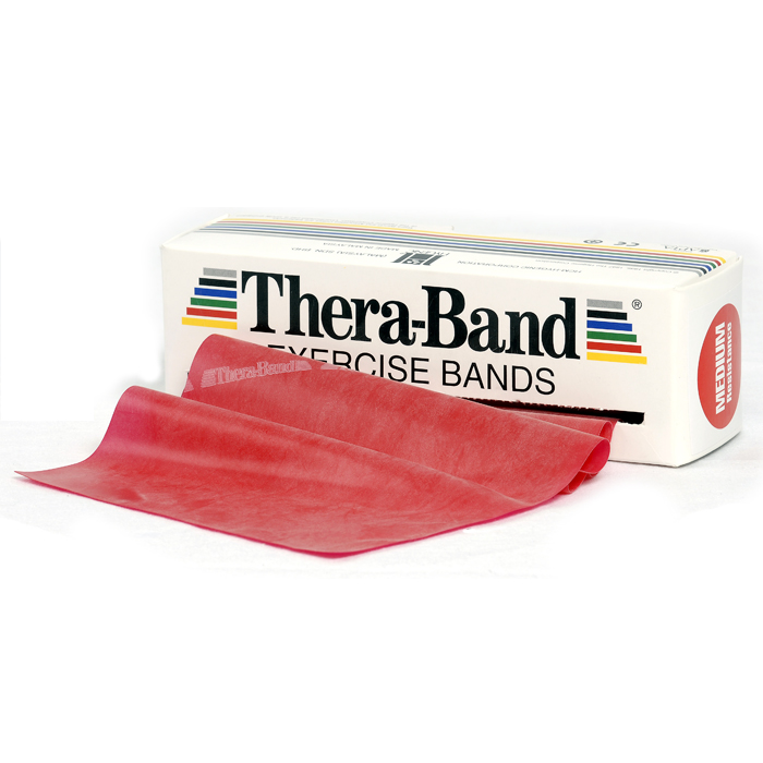 Oefenband Thera-band 5,50m x 15cm rood op rol