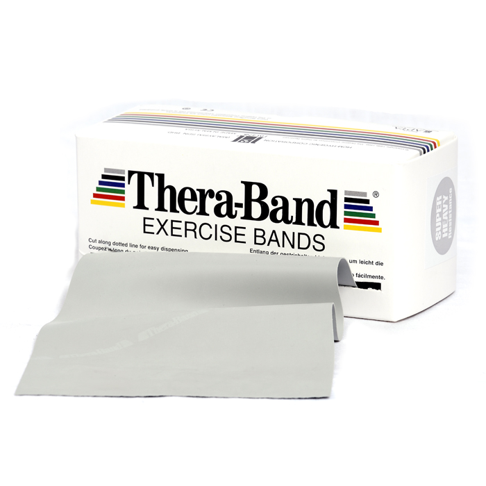 Oefenband Thera-band 5,50m x 15cm zilver op rol