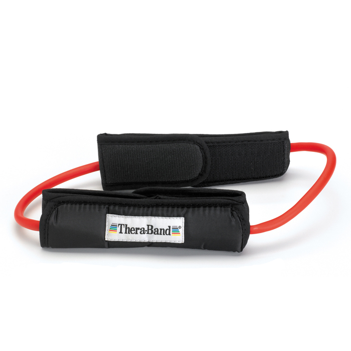 thera-band - Thera-band Loops met gepolsterde enkelband, rood 30cm