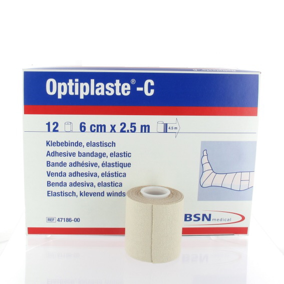 Elastische tape: Optiplast C, 6cm, p--12 rollen