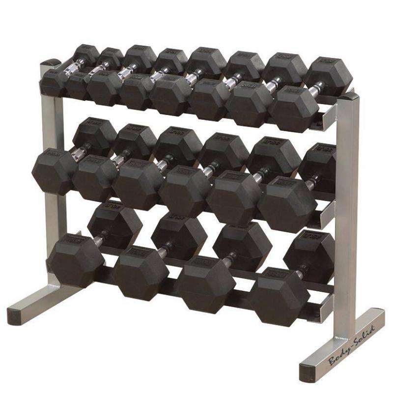  - Body Solid Hexagon Dumbbell caoutchouc– 2 kg – p--paire           