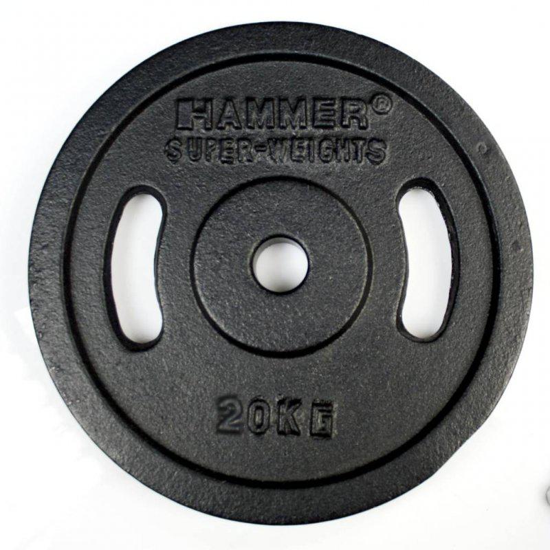 Hammer - Hammer halterschijf gietijzer (met grepen) – 2 x 20kg 