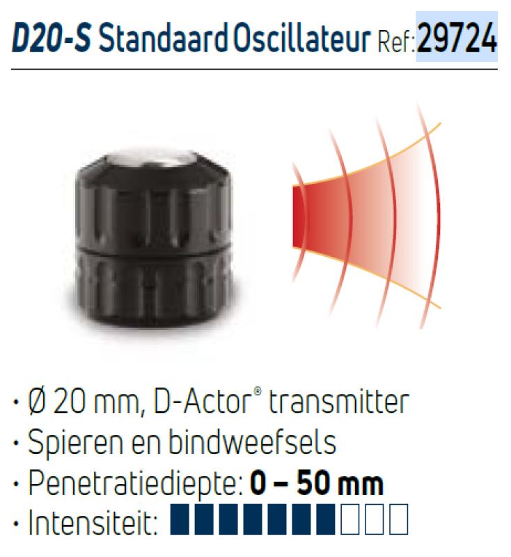 Transducteur D20-S D-Actor® de 20 mm noir - Chattanooga 2 RPW – Standaard ACCESSOIRES