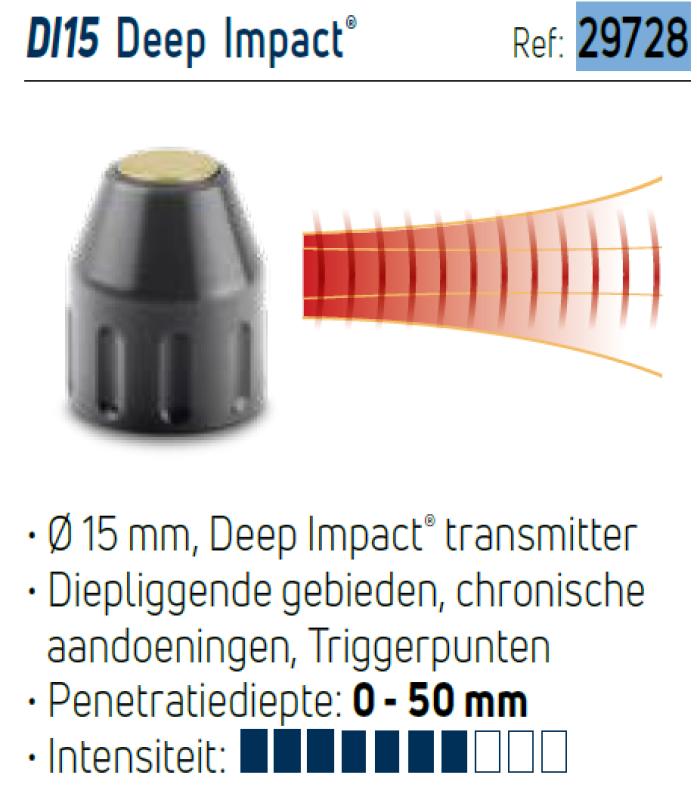 DI15 Deep impact transmitter van 15 mm zwart  - Chattanooga RPW2 – optionele ACCESSOIRES